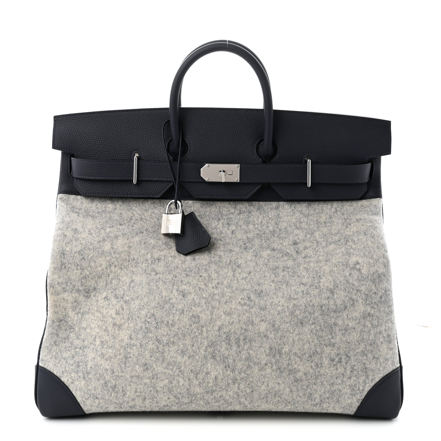 エルメス バーキン 50 オータクロア HAC Gris Clair Bleu Nuit フェルト / トゴ シルバー金具 HERMES BIRKIN 50 HAC GRIS CLAIR BLEU NUIT FEUTRE / TOGO SILVER HARDWARE