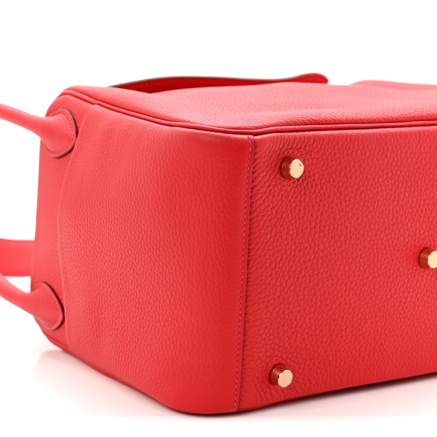 HERMES LINDY 30 ROUGE CASAQUE TAURILLON CLEMENCE GOLD HARDWARE