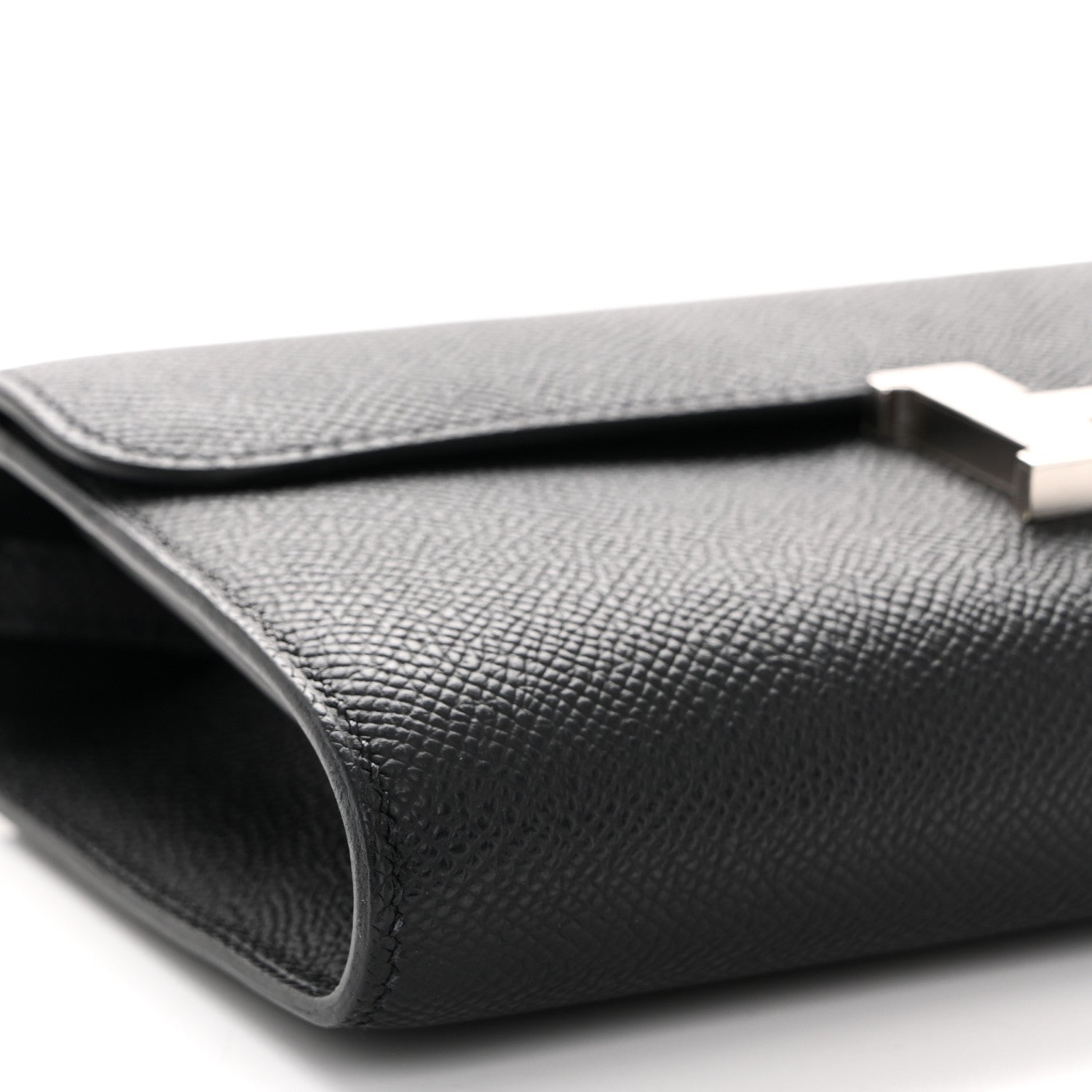 HERMES CONSTANCE TO GO WALLET BLACK EPSOM SILVER HARDWARE