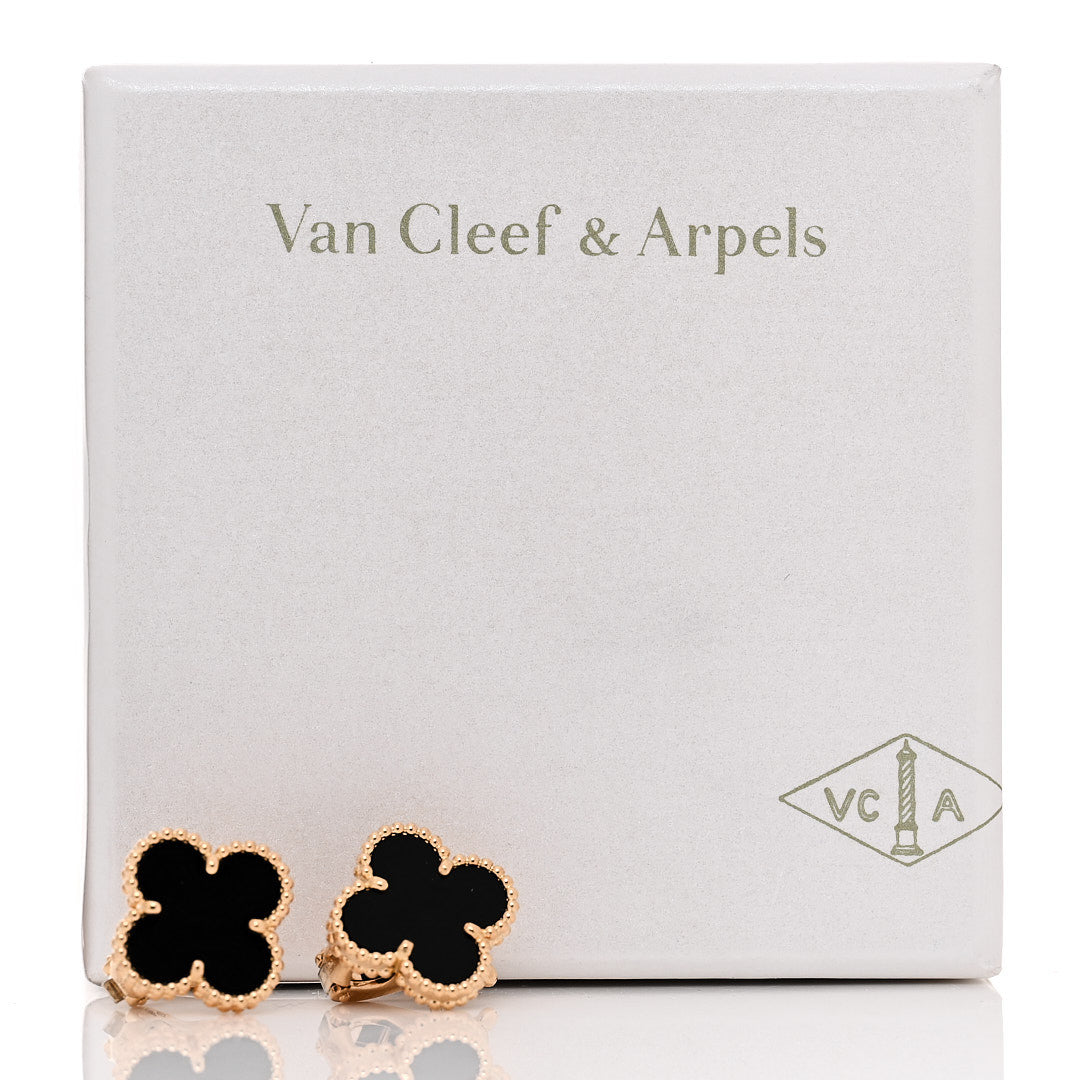 ヴァンクリーフ＆アーペル ヴィンテージアルハンブラ ピアス ブラックオニキス 18K イエローゴールド VAN CLEEF & ARPELS VINTAGE ALHAMBRA EARRINGS BLACK ONYX 18K YELLOW GOLD