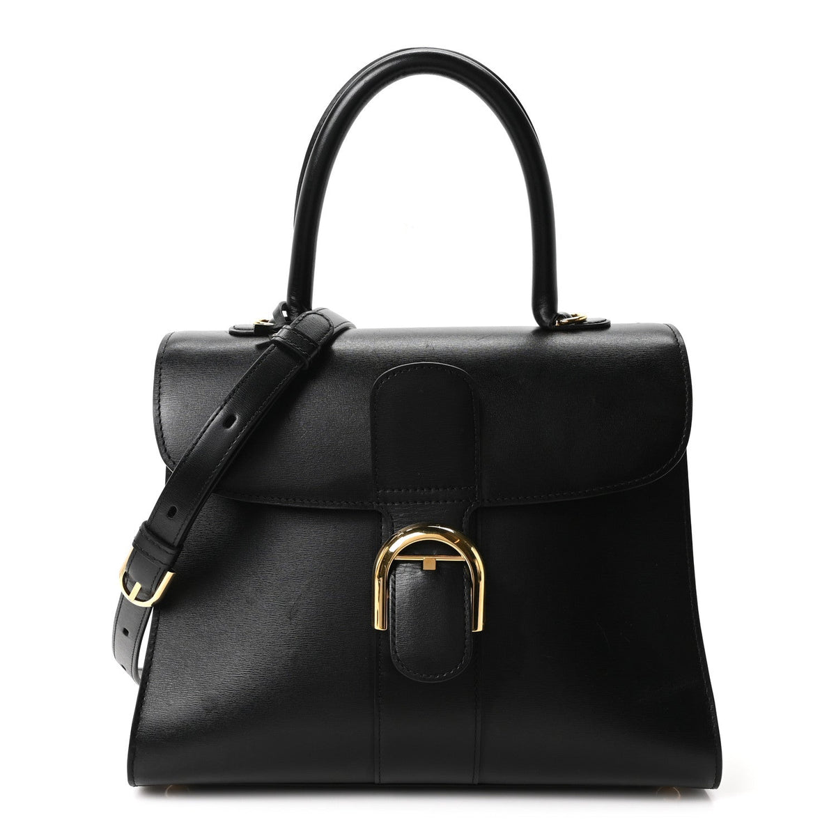 デルヴォー ブリヨン MM ショルダーバッグ Black ボックスカーフスキン ゴールド金具 DELVAUX BRILLANT MM SHOULDER BAG BLACK BOX CALFSKIN GOLD HARDWARE