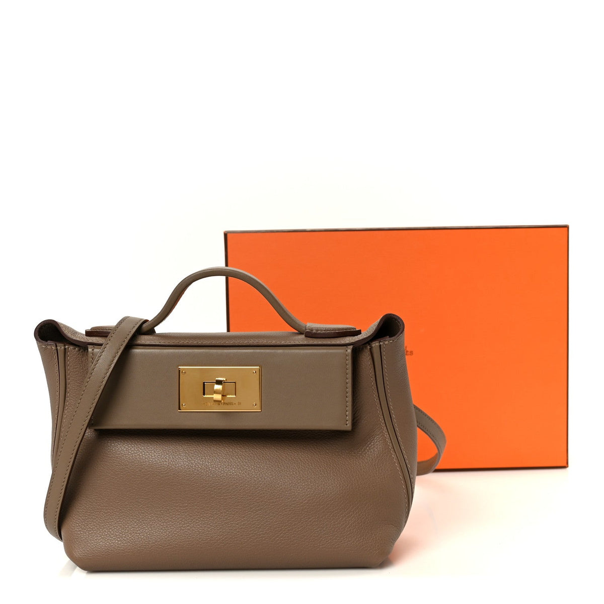エルメス 24/24 ミニヴァンキャトル 21 Etoupe エバーカラー / スイフト ゴールド金具 HERMES 24/24 21 ETOUPE EVERCOLOR / SWIFT GOLD HARDWARE