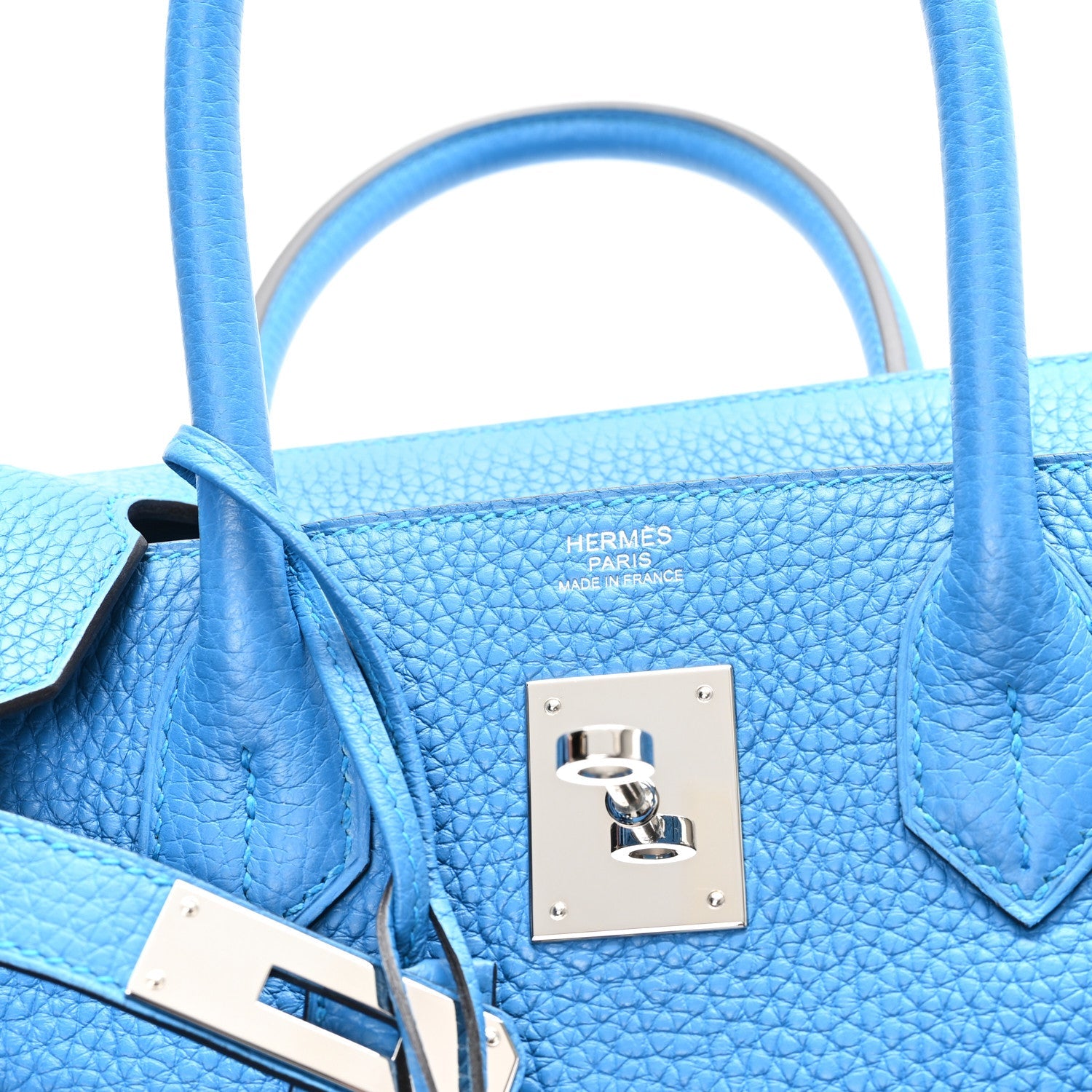 HERMES BIRKIN 30 BLEU ZANZIBAR TOGO SILVER HARDWARE