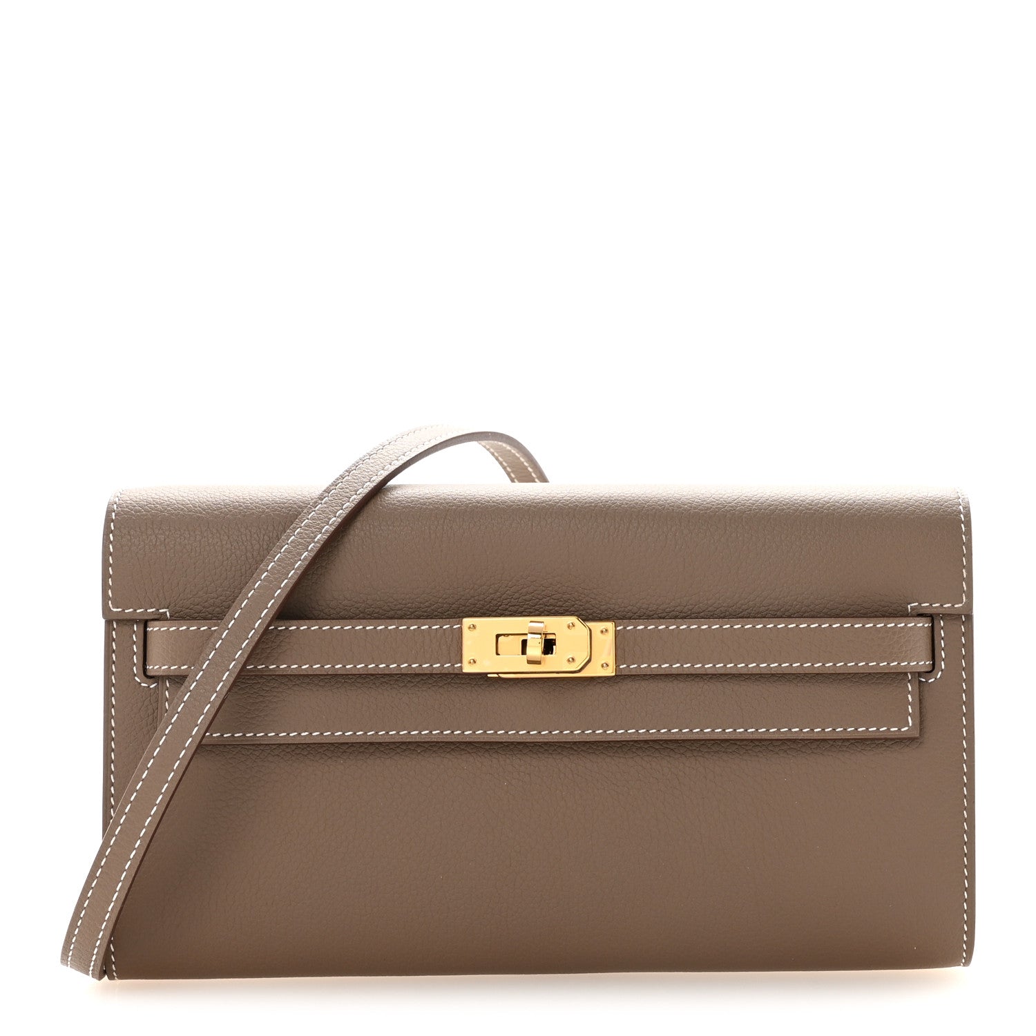 エルメス ケリートゥーゴー 長財布 Etoupe エバーカラー ゴールド金具 HERMES KELLY TO GO WALLET ETOUPE EVERCOLOR GOLD HARDWARE