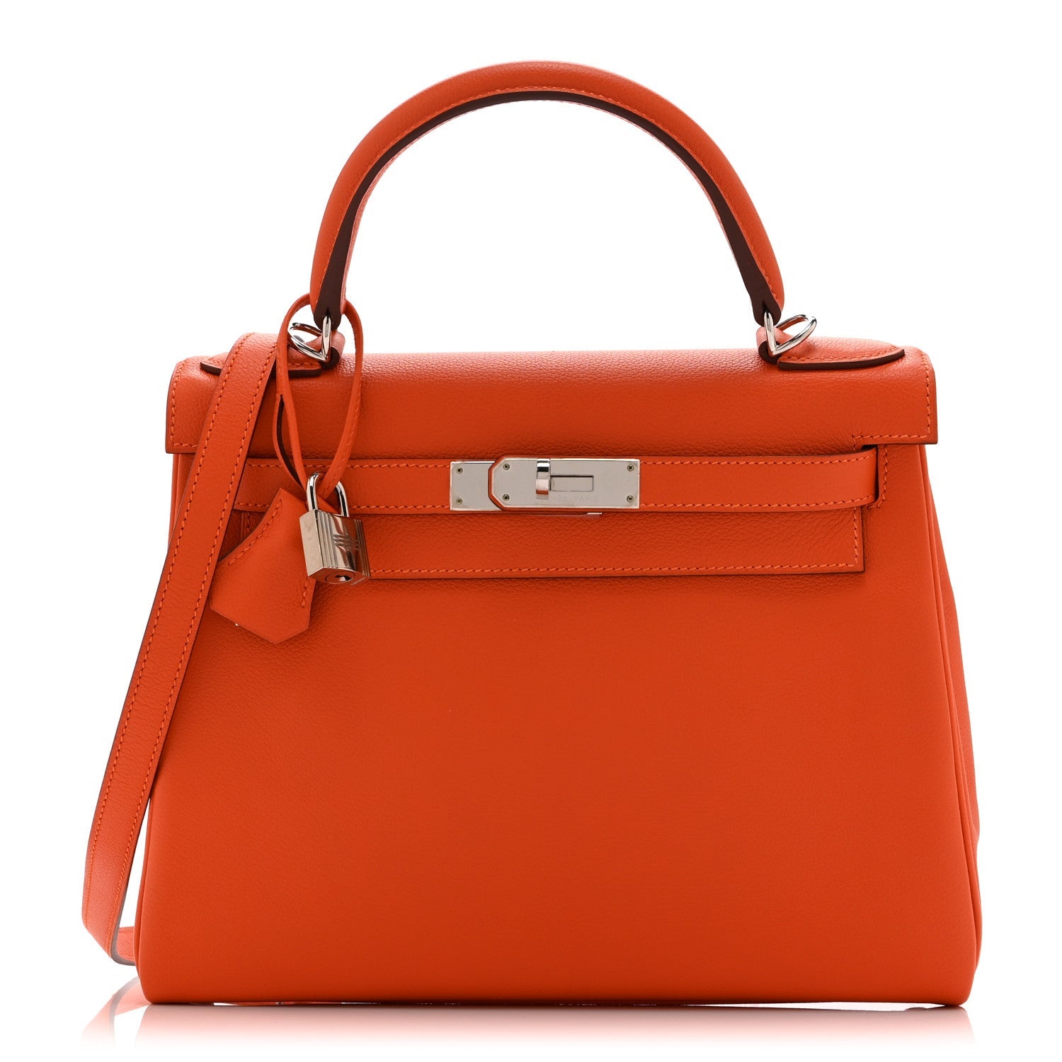 エルメス ケリー 28 内縫い Capucine エバーカラー シルバー金具 HERMES KELLY 28 RETOURNE CAPUCINE EVERCOLOR SILVER HARDWARE