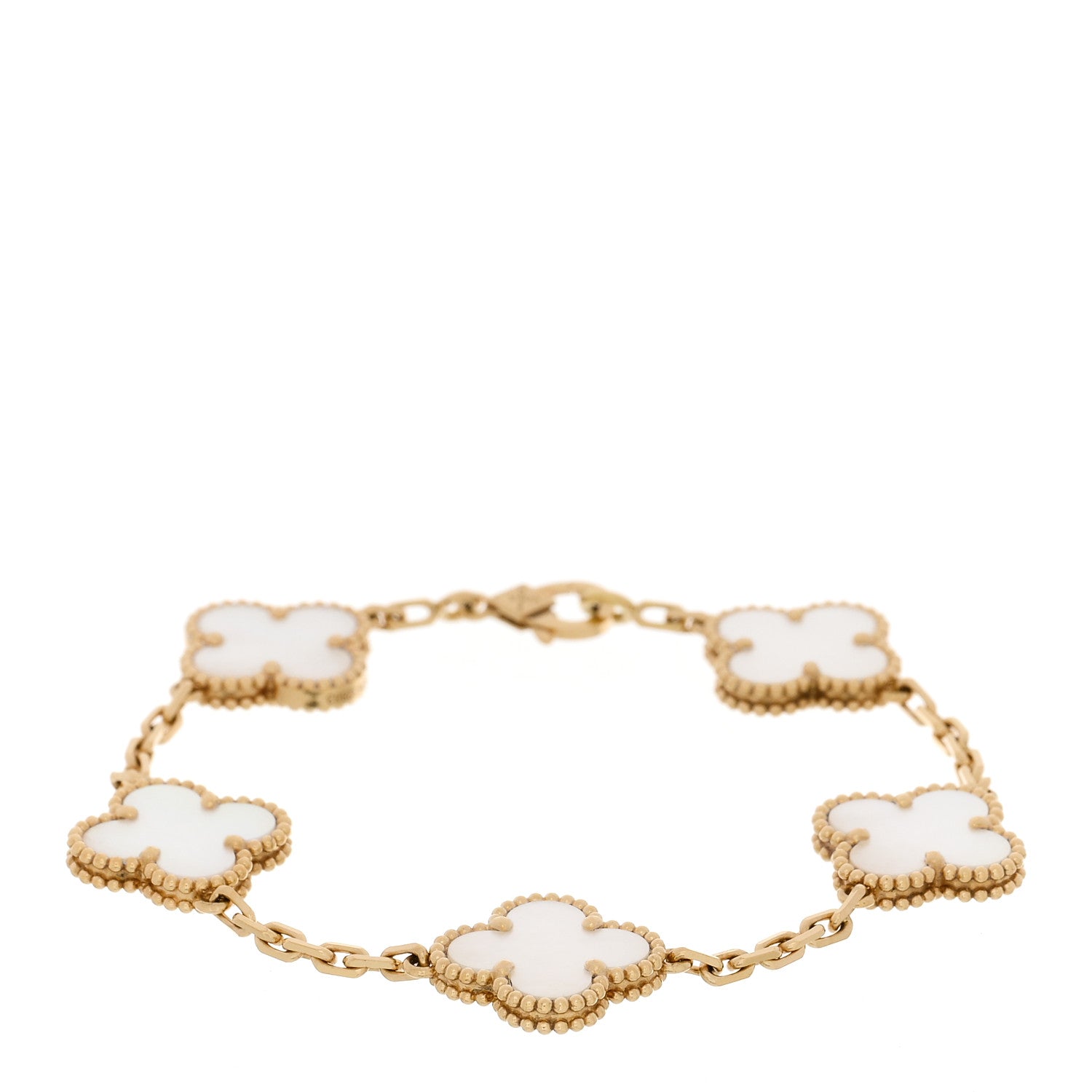 Van Cleef & Arpels マザーオブパール　ブレスレット　YG ヴァンクリーフ＆アーペル ヴィンテージアルハンブラ 5モチーフ