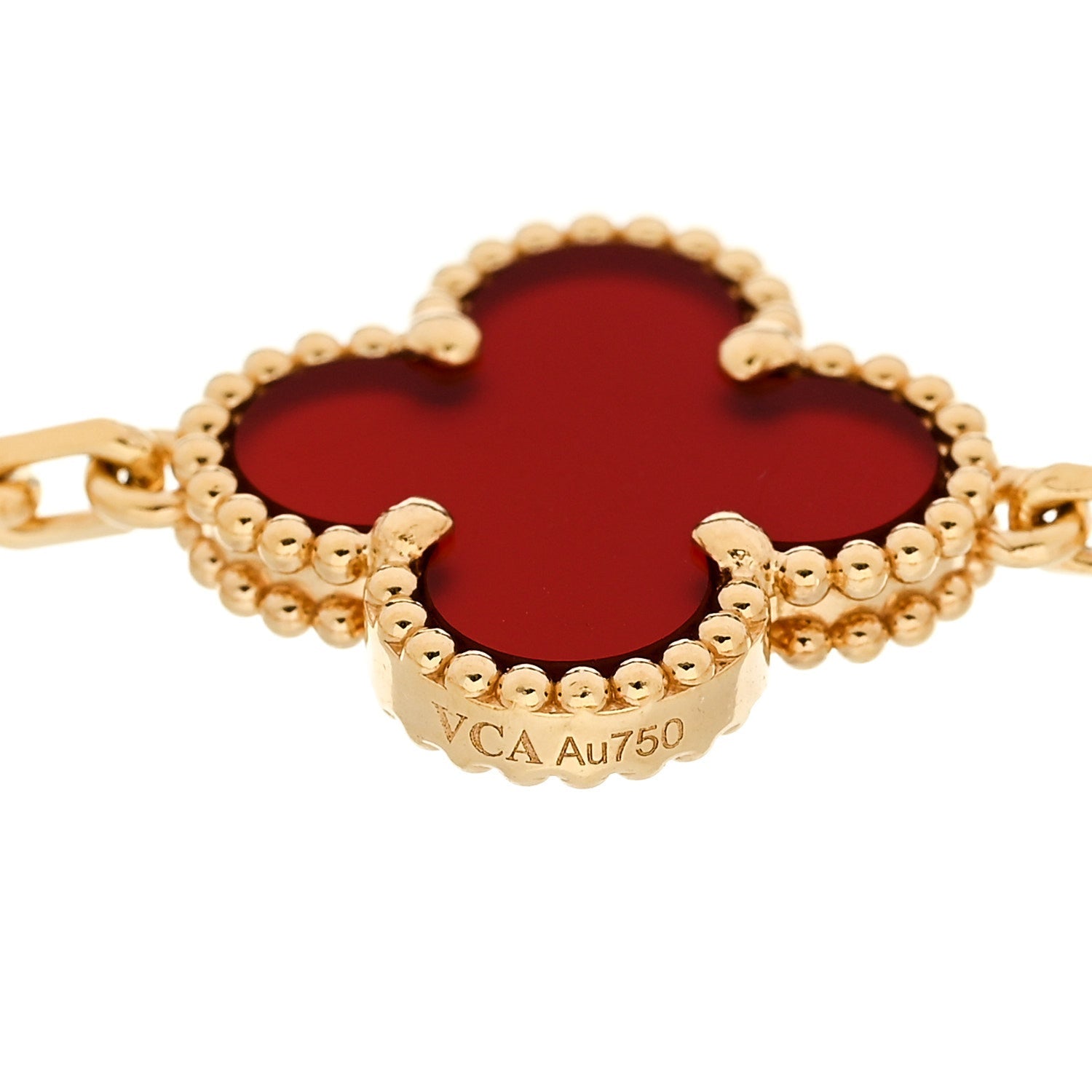 ヴァンクリーフ＆アーペル ヴィンテージアルハンブラ 5モチーフ ブレスレット カーネリアン 18K イエローゴールド VAN CLEEF & ARPELS VINTAGE ALHAMBRA 5 MOTIFS BRACELET CARNELIAN 18K YELLOW GOLD