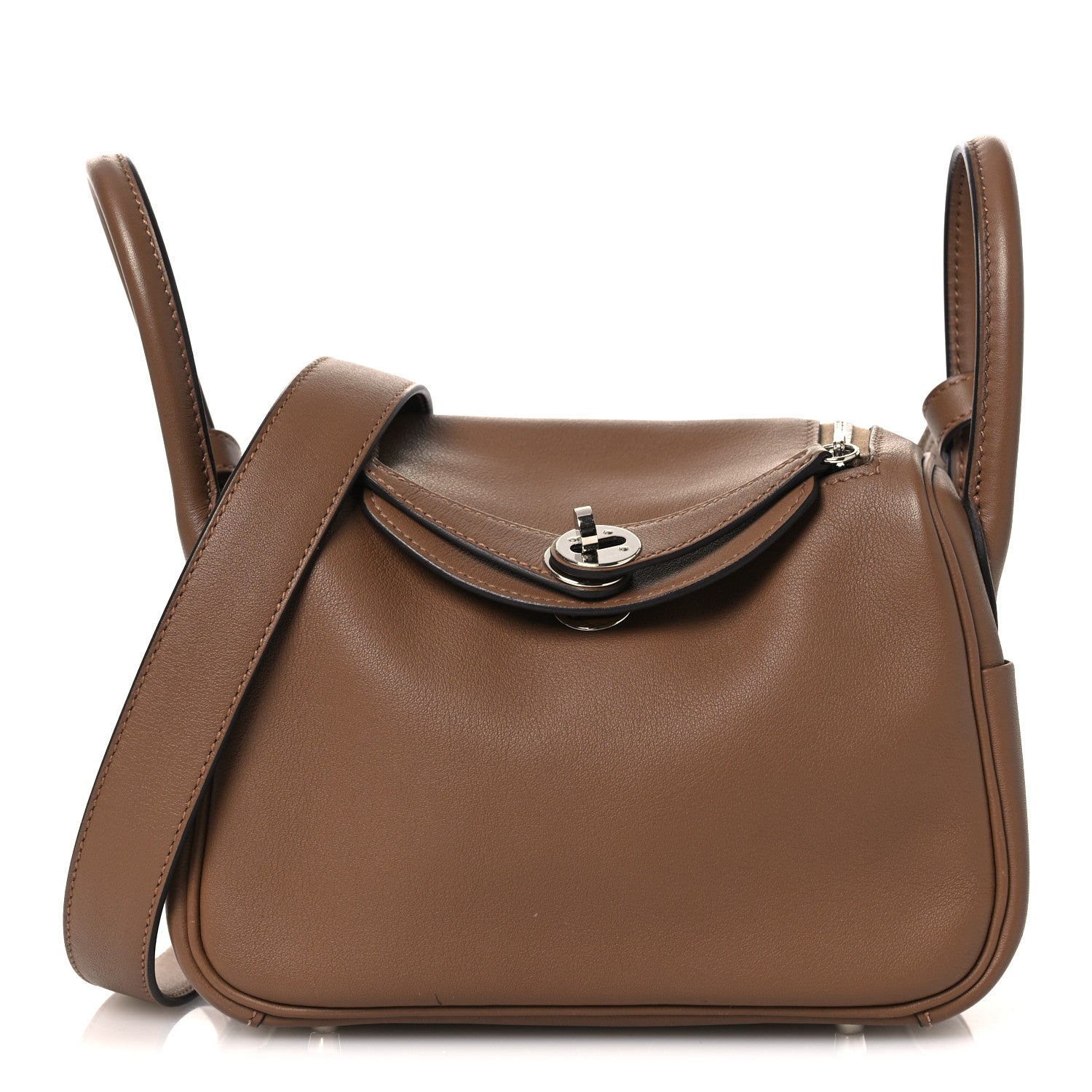 エルメス ミニリンディ 20 ヴェルソ Alezan Biscuit スイフト シルバー金具 HERMES MINI LINDY 20 VERSO ALEZAN BISCUIT SWIFT SILVER HARDWARE