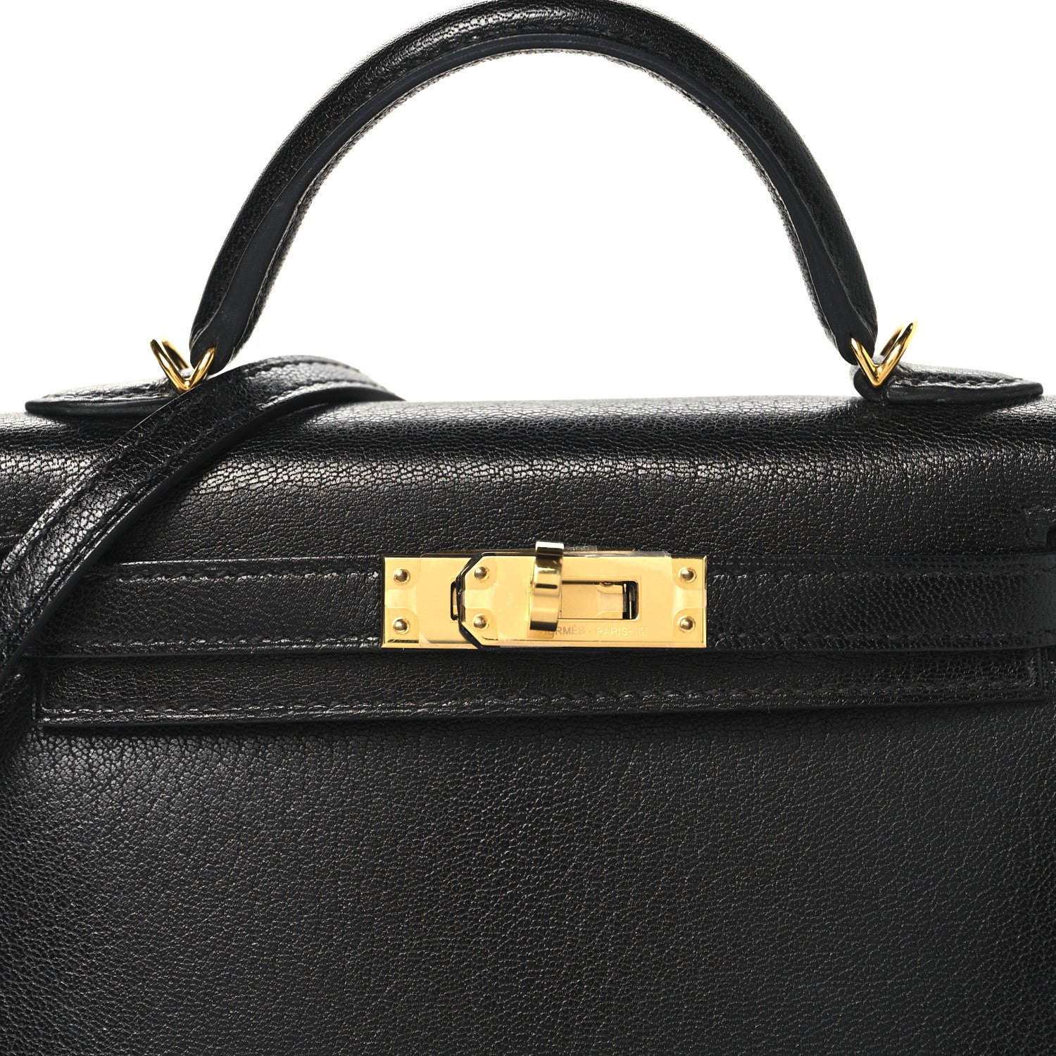エルメス ミニケリー 20 外縫い Black シェーブル シャムキラ ゴールド金具 HERMES MINI KELLY 20 SELLIER BLACK CHEVRE CHAMKILA GOLD HARDWARE