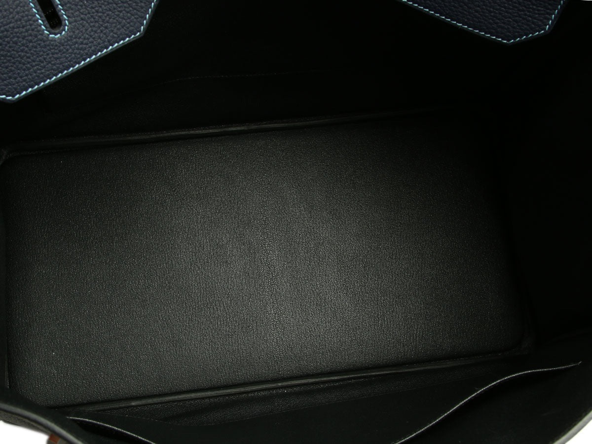 エルメス バーキン40 HSS パーソナルオーダー ブルーニュイ ブラック トゴ マットシルバー金具 HERMES BIRKIN 40 HSS PERSONAL ORDER BLEU NUIT BLACK TOGO MATTE SILVER HARDWARE