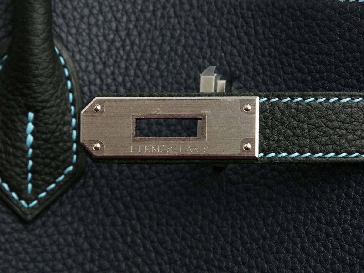 エルメス バーキン40 HSS パーソナルオーダー ブルーニュイ ブラック トゴ マットシルバー金具 HERMES BIRKIN 40 HSS PERSONAL ORDER BLEU NUIT BLACK TOGO MATTE SILVER HARDWARE