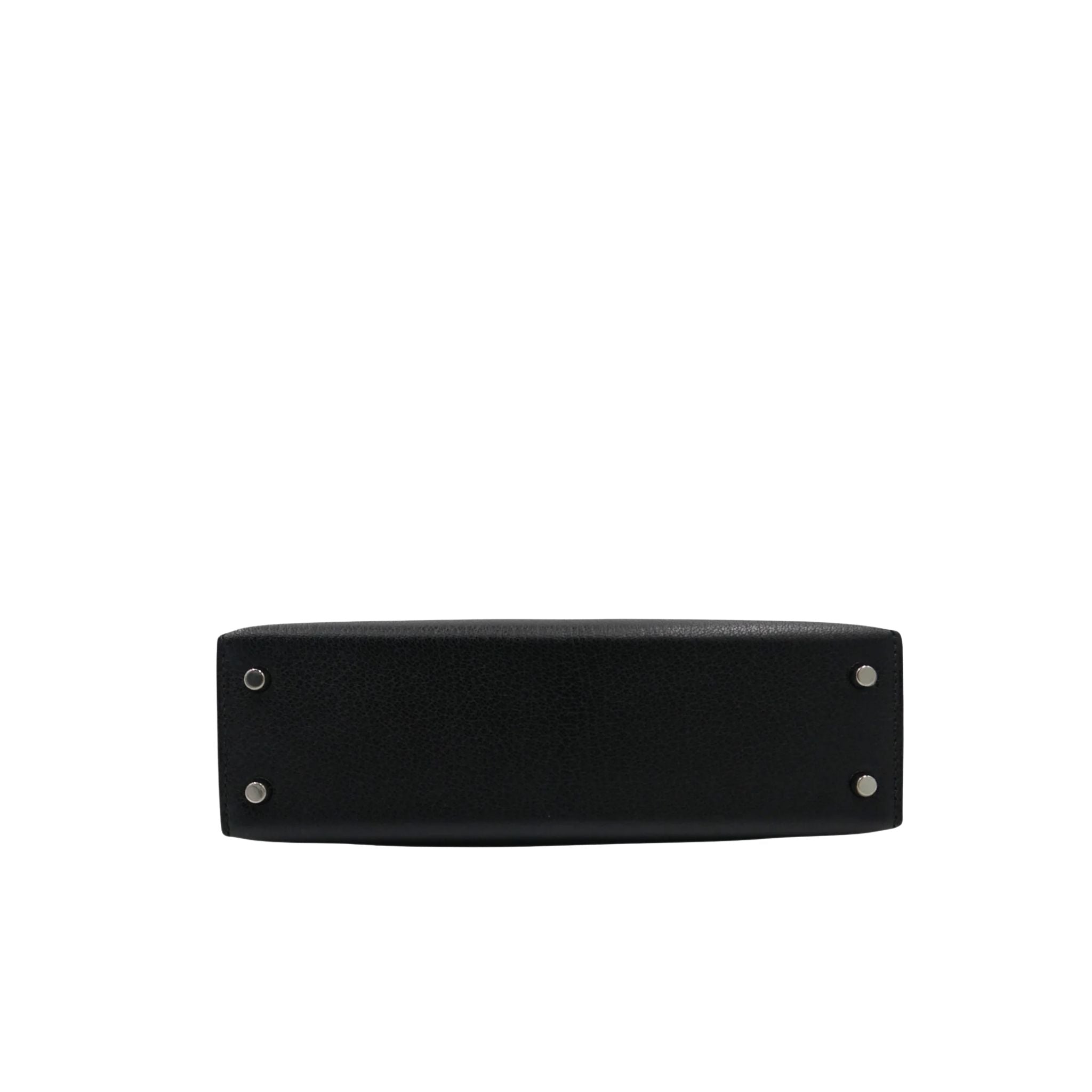 エルメス 限定品 ミニケリー ケリーミニ２ 外縫い ヴェルソ ブラック オリガン シルバー金具 HERMES KELLY MINI 2 SELLIER 20 VERSO BLACK ORIGAN CHEVRE CHAMKILA SILVER HARDWARE