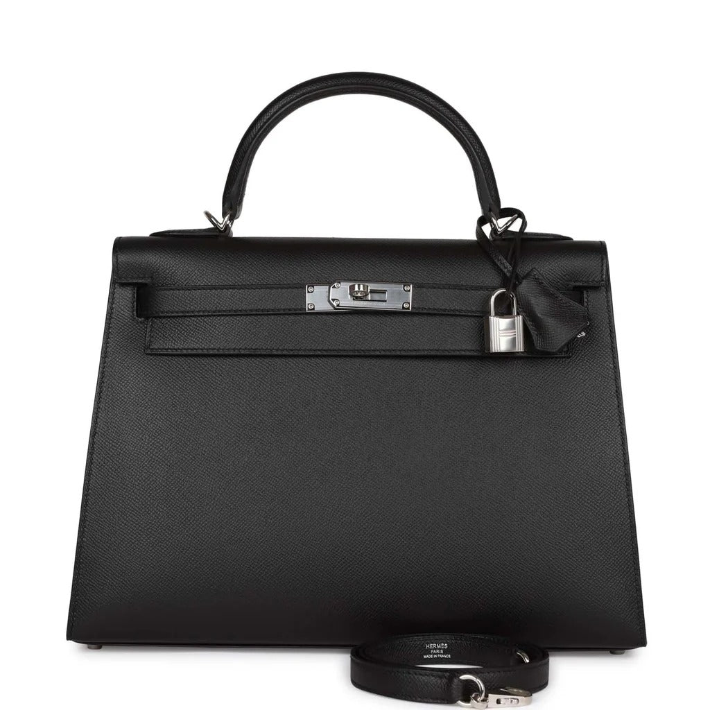 エルメス ケリー 32 外縫い Black エプソン シルバー金具 HERMES KELLY 32 SELLIER BLACK EPSOM SILVER HARDWARE