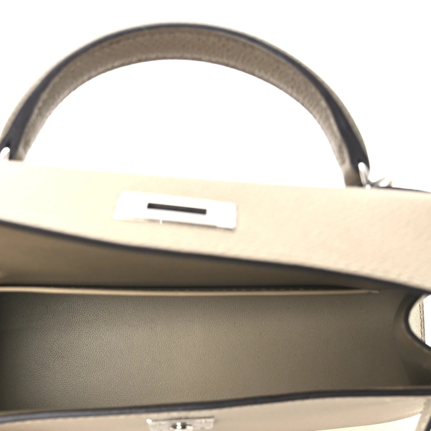 エルメス スキッパー ショートスリーブ グレー Hermes Madame Calfskin Mini Kelly Sellier 20 Gris Pantin 1801129