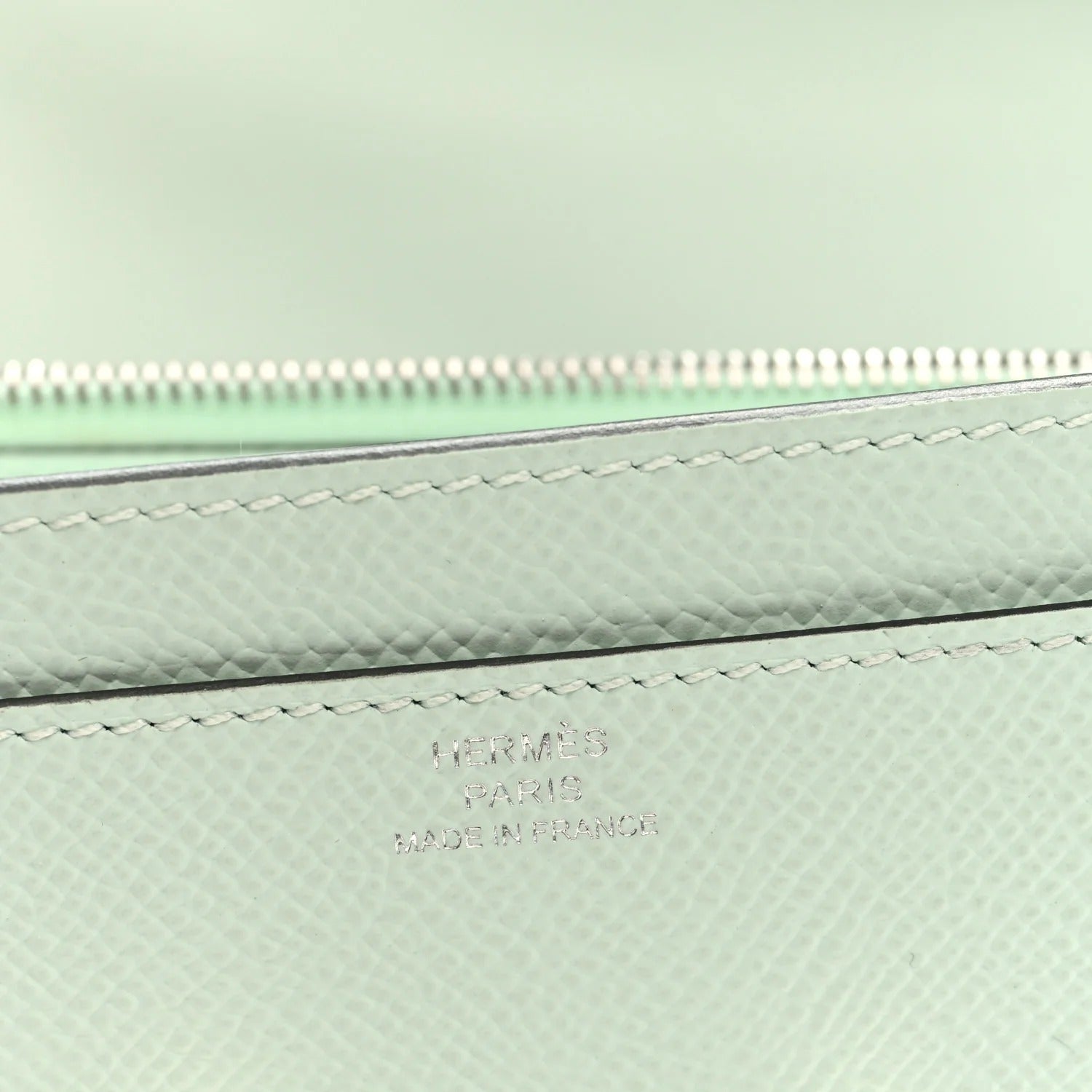 HERMES CONSTANCE TO GO WALLET VERT PEPPERMINT EPSOM SILVER HARDWARE
