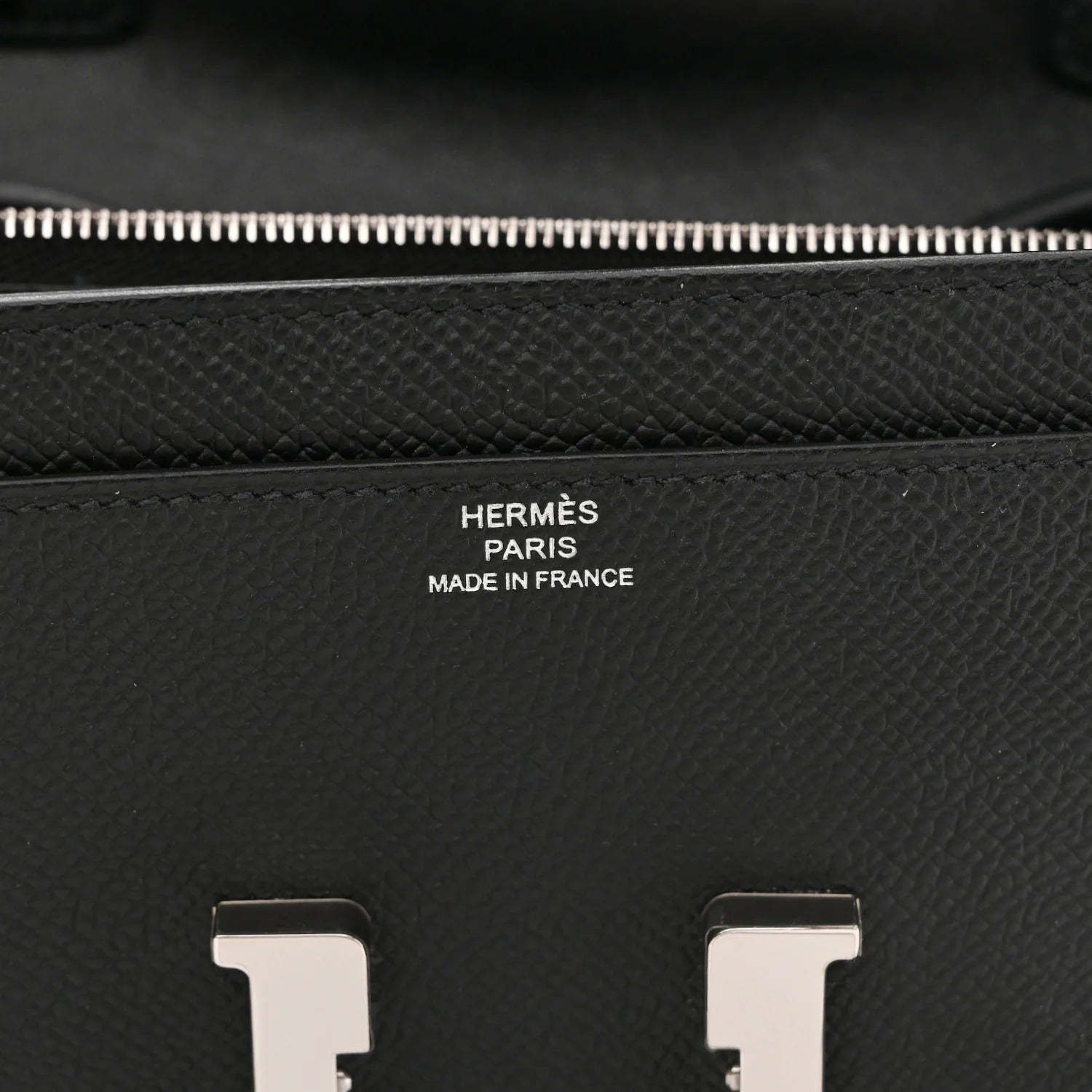HERMES CONSTANCE TO GO WALLET BLACK EPSOM SILVER HARDWARE