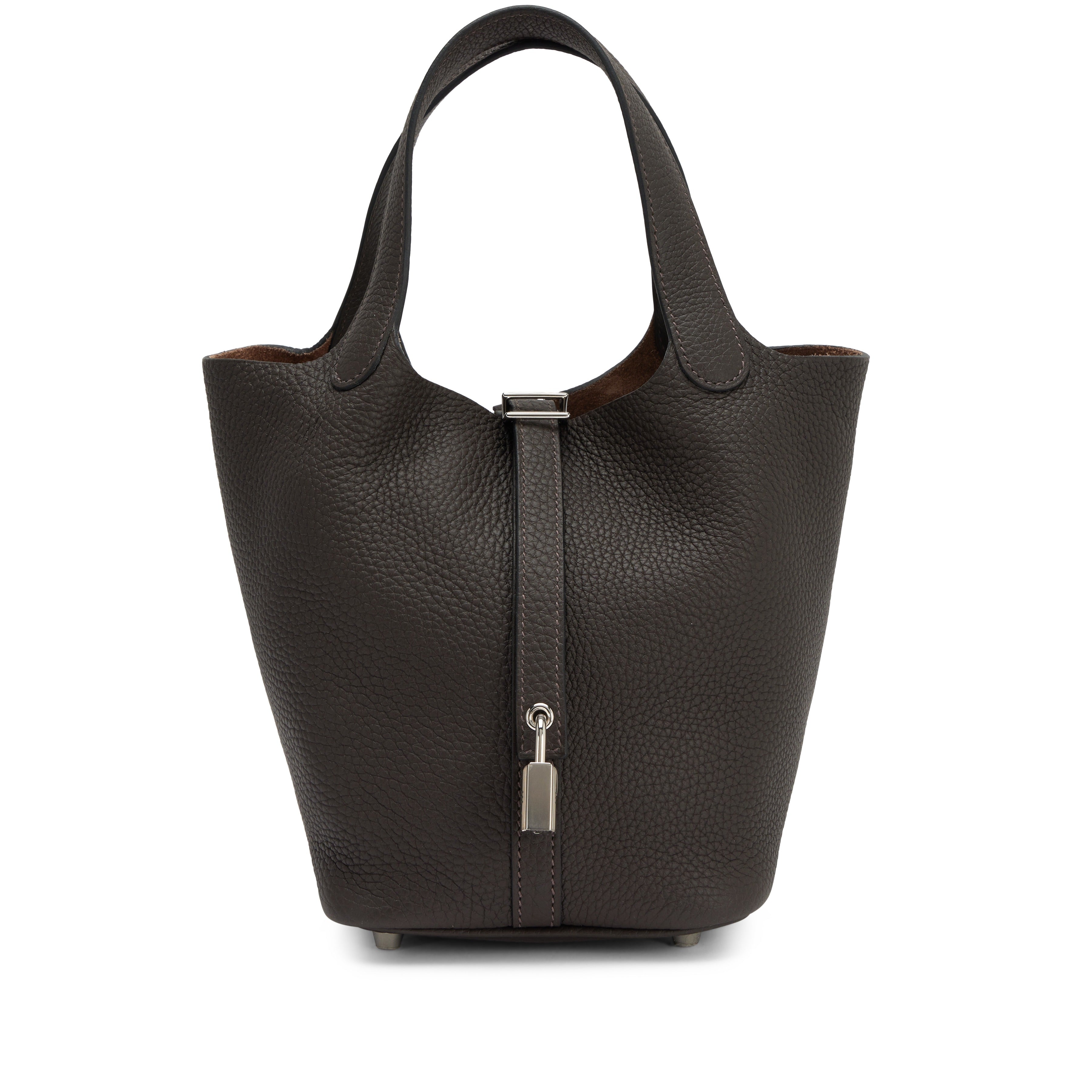 エルメス ピコタンロックPM Ebene トリヨンクレマンス シルバー金具 HERMES PICOTIN LOCK 18 EBENE TAURILLON CLEMENCE SILVER HARDWARE