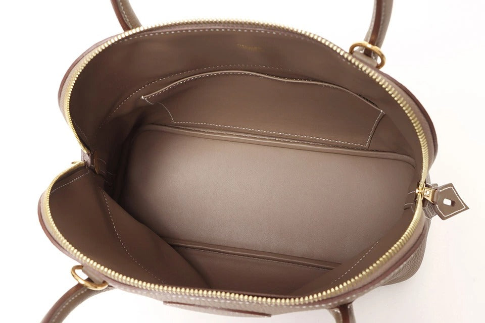 エルメス ボリード31 エトゥープ トリヨンクレマンス ゴールド金具 HERMES BOLIDE 31 ETOUPE TAURILLON CLEMENCE GOLD HARDWARE