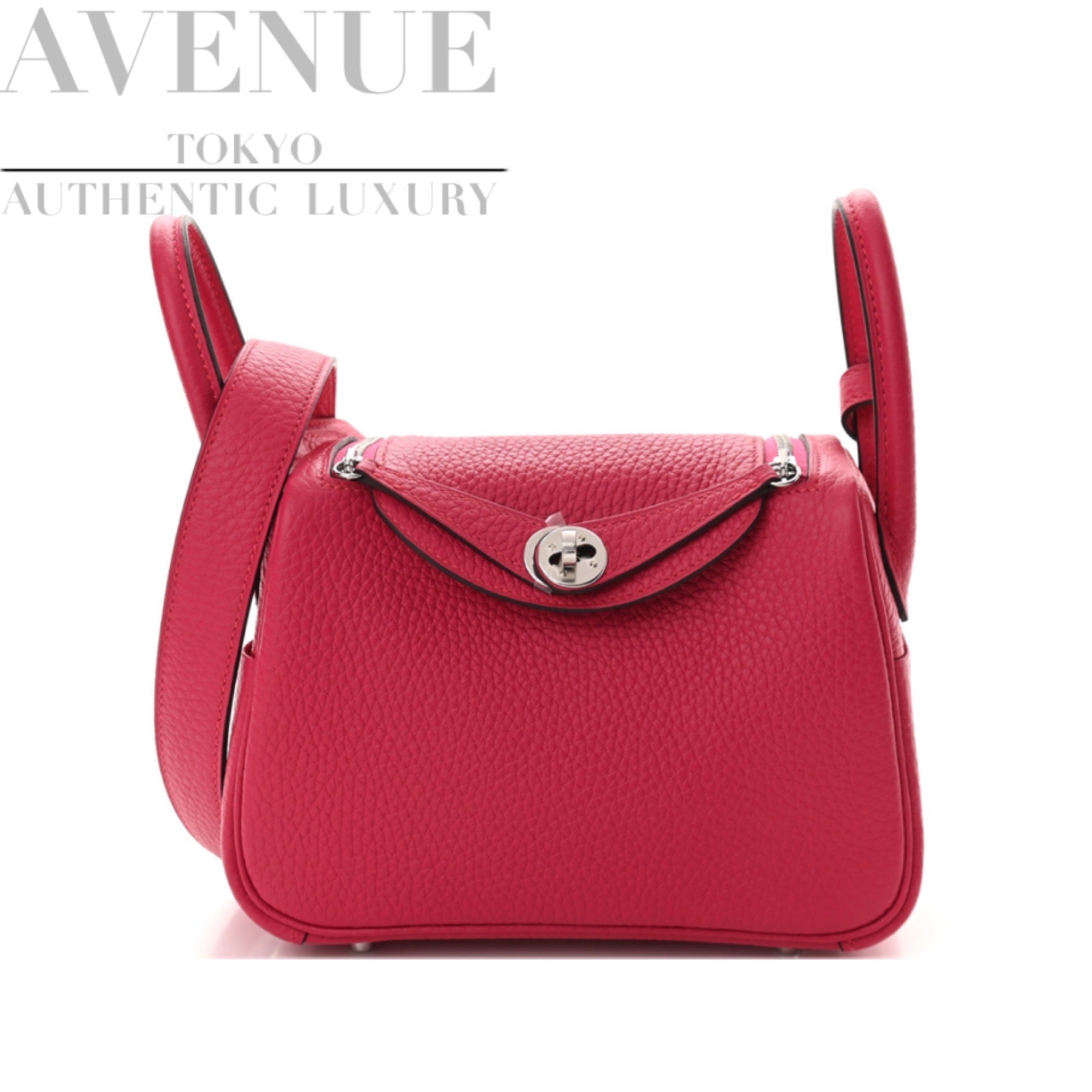 【新品未使用】2022年製 エルメス ミニリンディ 20 フランボワーズ トリヨンクレマンス シルバー金具 HERMES MINI LINDY FRAMBOISE TAURILLON CLEMENCE SILVER HARDWARE