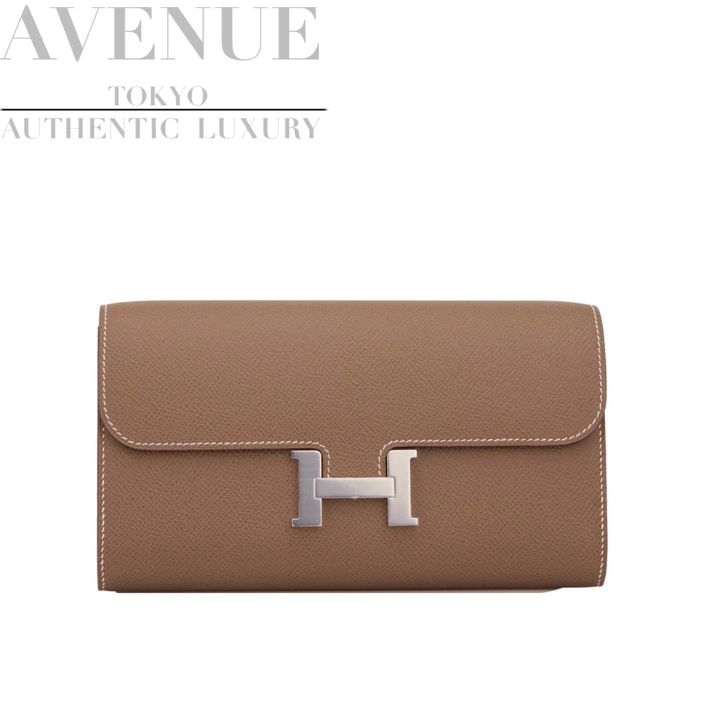 [New article unused] Hermes Constance wallet Togo long wallet Etoupe Epson silver metal fittings HERMES CONSTANCE LONG WALLET TO GO ETOUPE EPSOM SILVER HARDWARE