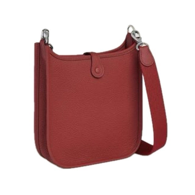 エルメス ミニエヴリン TPM ルージュアッシュ トリヨンクレマンス シルバー金具 ミニエブリン ショルダーバッグ HERMES EVELYNE TPM ROUGE H TAURILLON CLEMENCE SILVER HARDWARE