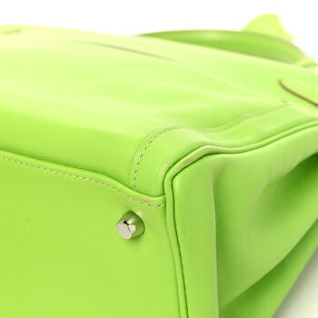 Hermes Kelly Lakis 35 Granny Green Apple Color Swift All Leather Silver Hardware HERMES KELLY LAKIS 35 GRANNY APPLE GREEN SILVER HARDWARE [Used] 