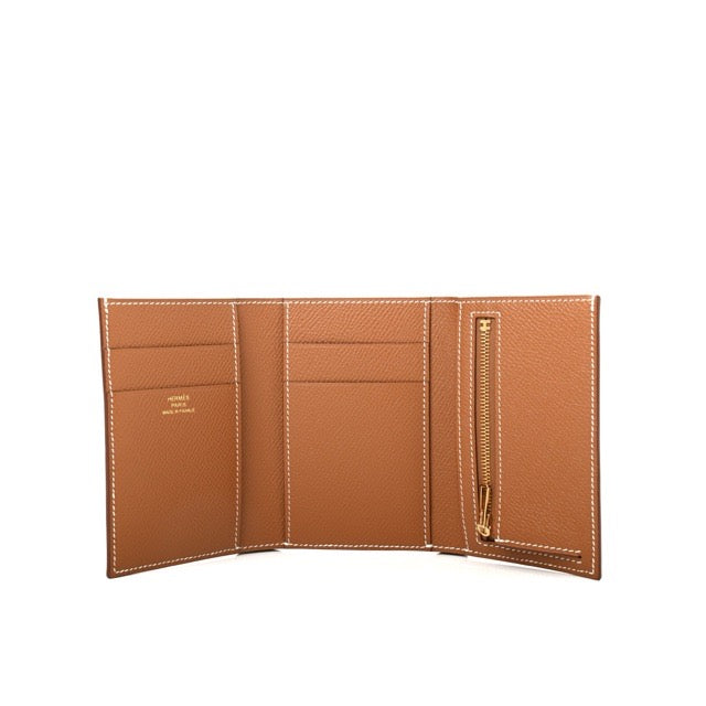 エルメス ベアン コンビネ ミニウォレット ゴールド エプソン ゴールド金具 三つ折り財布 HERMES BEARN COMBINE TRI-FOLD WALLET GOLD EPSOM GOLD HARDWARE