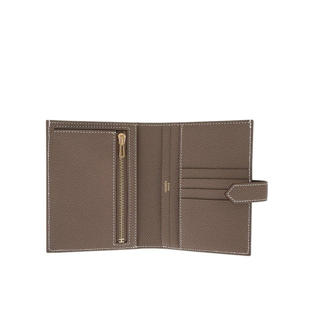 エルメス ベアン コンパクトウォレット エトゥープ エプソン ゴールド金具 折り財布 HERMES BEARN COMPACT WALLET ETOUPE EPSOM GOLD HARDWARE
