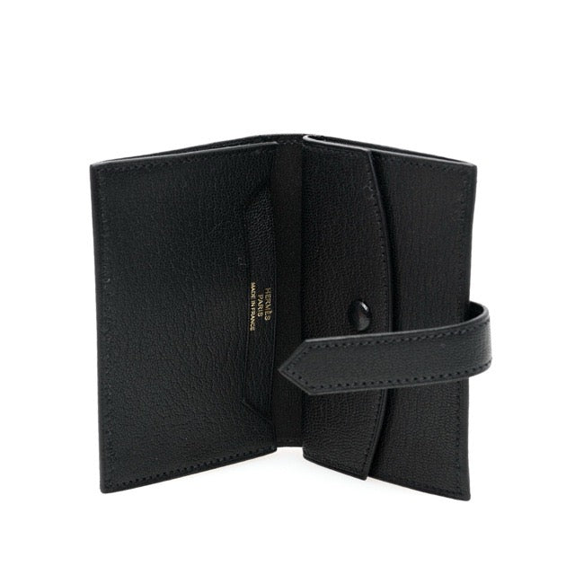エルメス ミニベアン ミニウォレット ブラック シェーブルミゾール ローズゴールド金具 ピンクゴールド金具 HERMES BEARN MINI WALLET BLACK CHEVRE MYSORE ROSE GOLD PINK GOLD HARDWARE