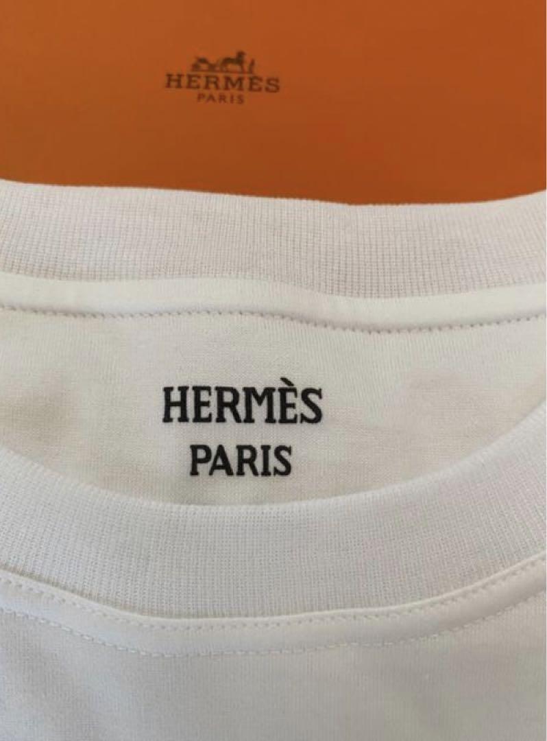 Same-day shipping available! HERMES EMBROIDERED POCKET T-SHIRTS CHAINE'D ANCRE WHITE