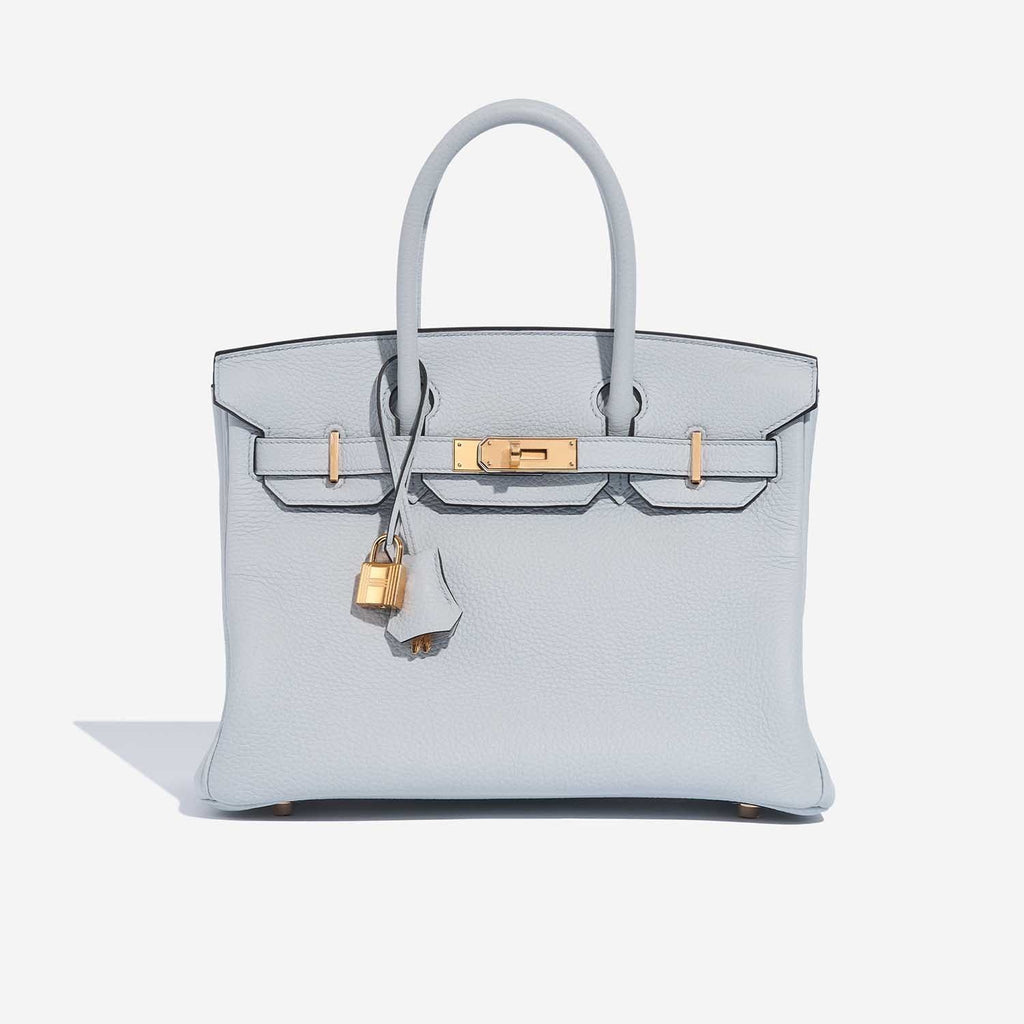 New and unused 2022 Hermes Birkin 30 Blue Pale Taurillon Clemence