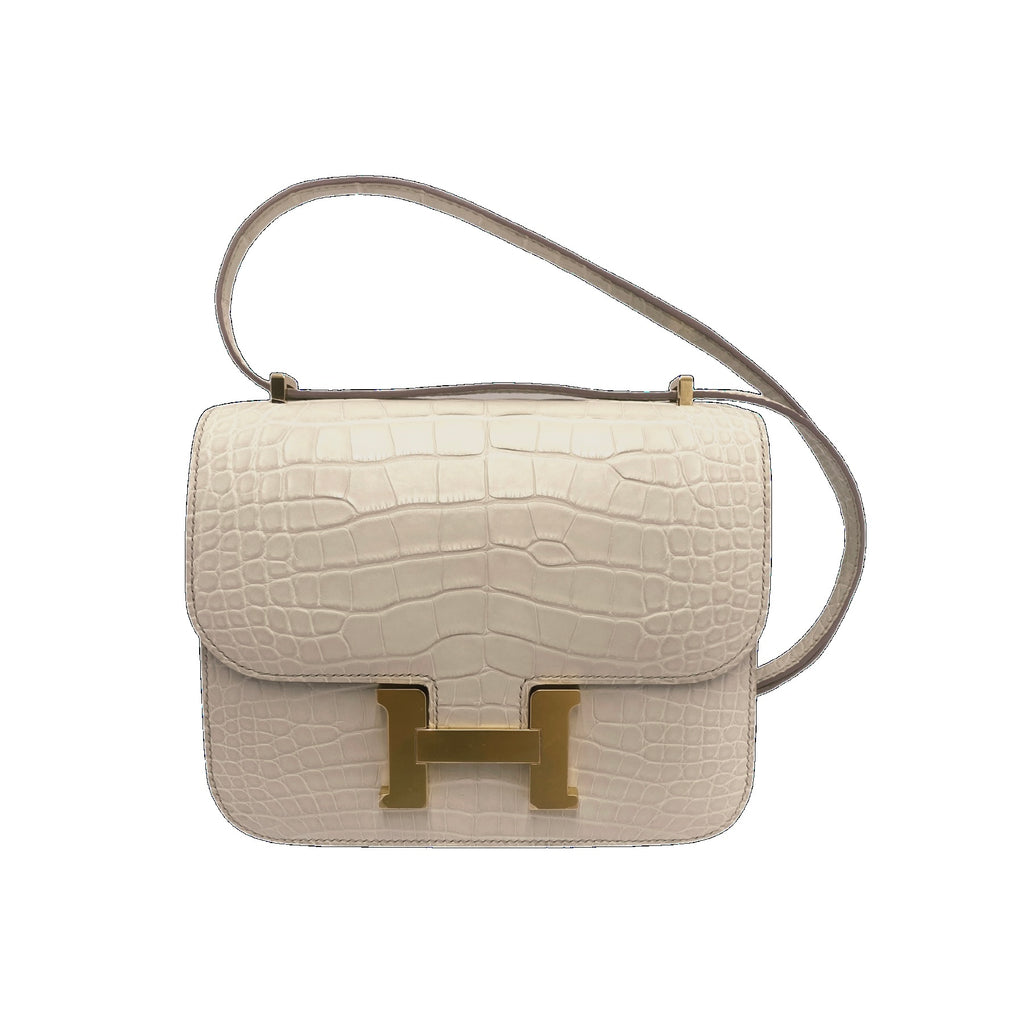 Hermes Constance Bag 18 Chai Matte Alligator Gold Hardware • MIGHTYCHIC • 