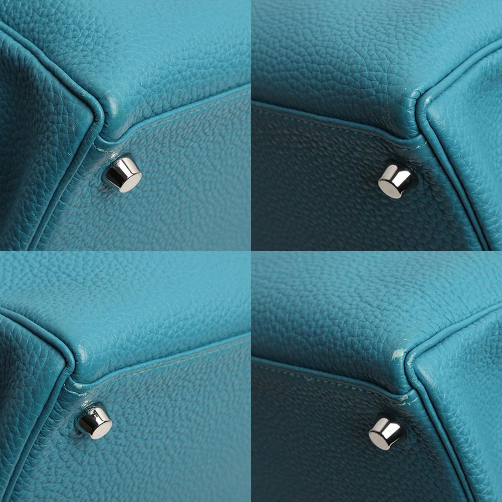 [Very Good Condition] Hermes Kelly 35 Turquoise Togo Silver Hardware HERMES KELLY 35 TURQUOISE TOGO SILVER HARDWARE