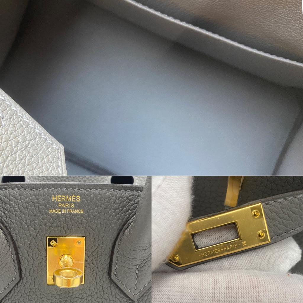 Hermès Gris Meyer Togo Birkin 25 Gold Hardware, 2022 Available For
