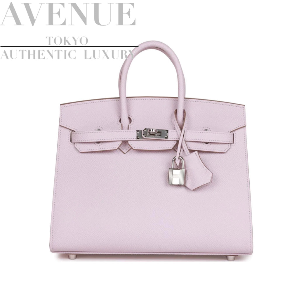 [new article unused] 2022 made Hermes Birkin 25 serie outside sewing mauve pale Epson silver metal fittings HERMES BIRKIN SELLIER 25 MAUVE PALE EPSOM SILVER HARDWARE 