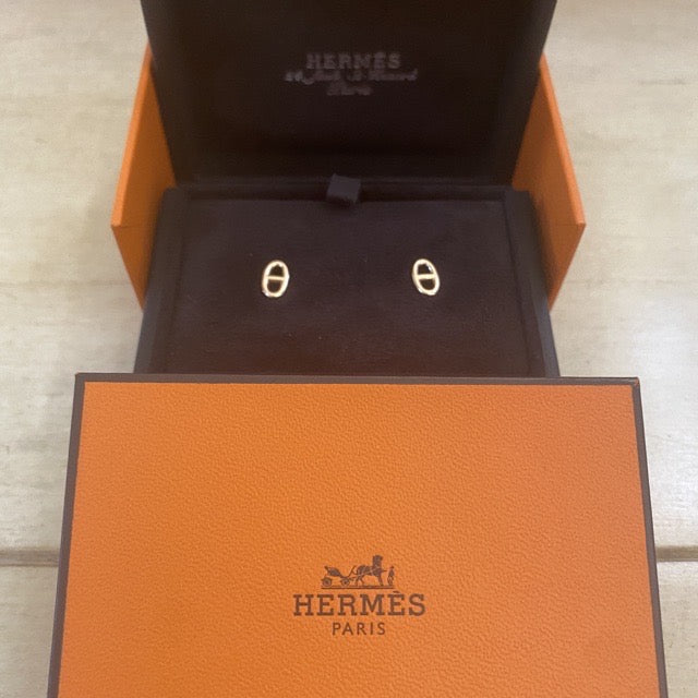Shortest Same Day Shipping [New Unused] Hermes Shane Dunkle Ring Earrings (Pierce)