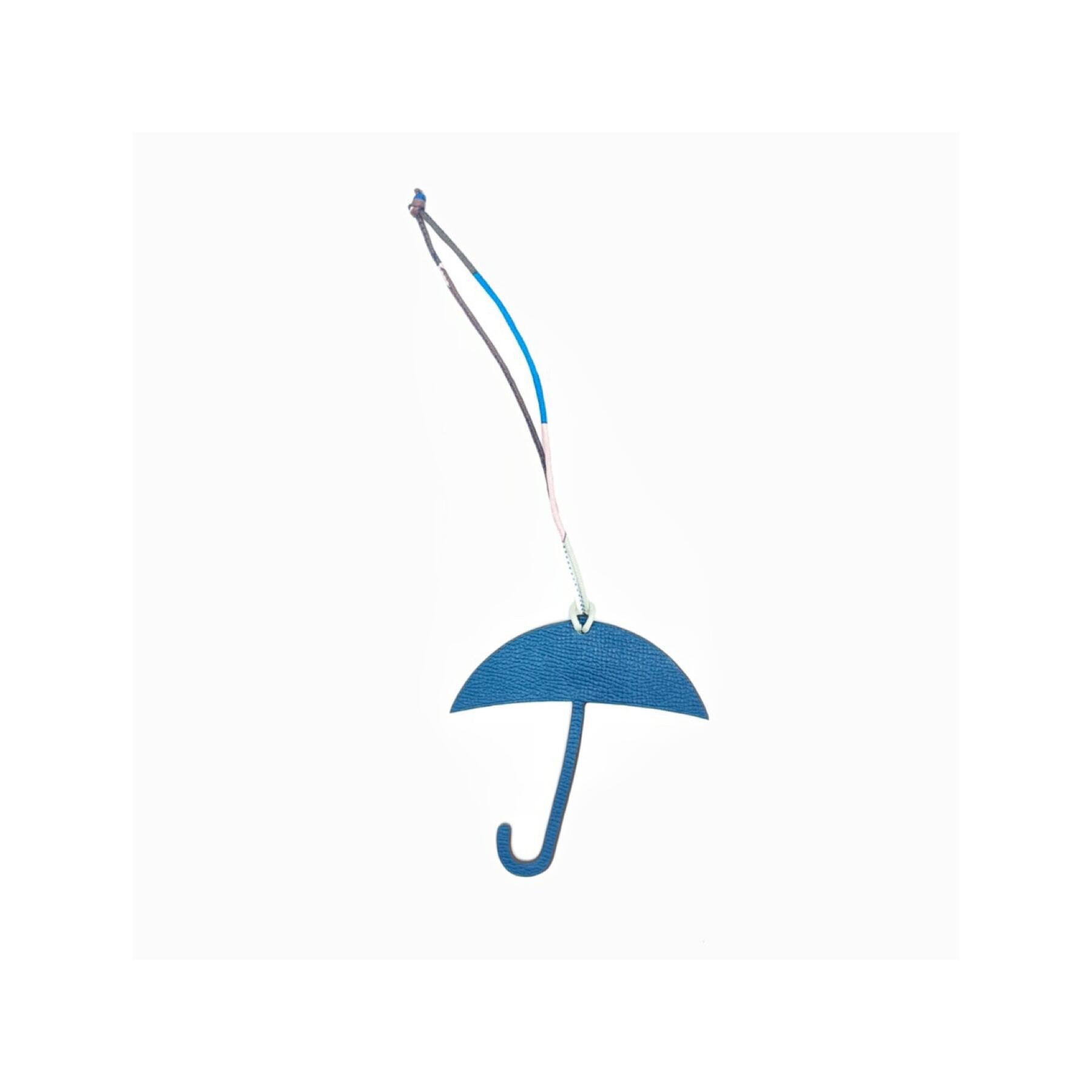 【新品未使用】エルメス プティアッシュ アンブレラ バッグチャーム ブラック ブルーネイビー トゴ エプソン HERMES Petit h Umbrella Bag Charm Black Navy Togo Epsom