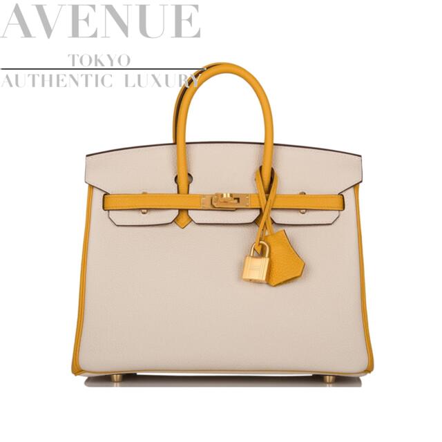 Hermes Personal Birkin bag 25 Craie/ Etain Togo leather Matt gold hardware